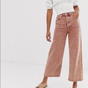 Free People Wales Wide Leg Jeans in Terracotta